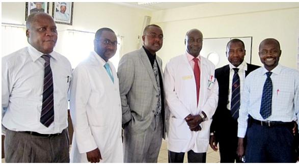 Doctors of the National Hospital Abuja, Nigeria following a lecture session, 2010.