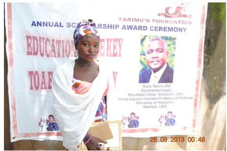 Best student of the Year’s recipient of the Tanimu’s foundation Award, 2013