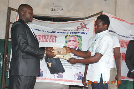 Recipient of the Tanimu’s foundation Award, graduate of  ECWA  Secondary School, 2013