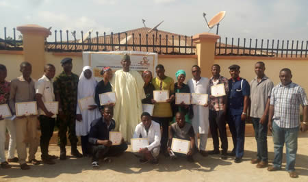 Scholarship recipients for 2016 with the head of the Hausa Community