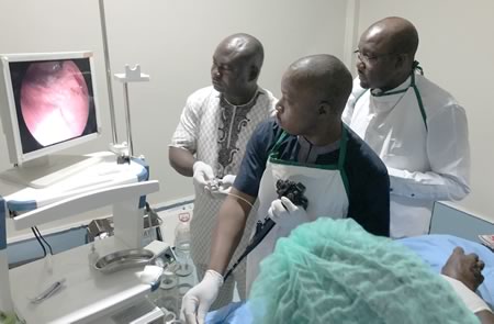 Training session during upper endoscopy